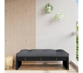 Taburet de grădină, 120x80 cm, negru, lemn masiv de pin