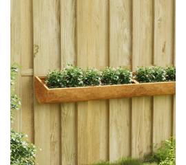 Jardinieră de perete pentru grădină, 50x16x10 cm, oțel corten