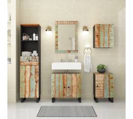 Set mobilier de baie, 5 piese, lemn masiv reciclat