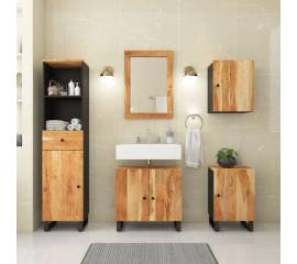 Set mobilier de baie, 5 piese, lemn masiv de acacia
