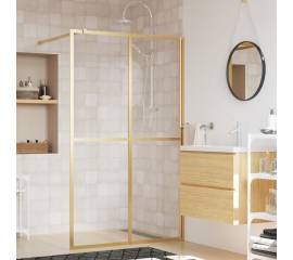 Paravan de duș walk-in auriu 115x195 cm sticlă esg transparentă