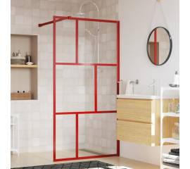 Paravan duș walk-in, roșu, 100x195 cm, sticlă esg transparentă