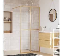Paravan de duș walk-in auriu, 90x195 cm sticlă esg transparentă