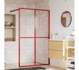 Paravan de duș walk-in roșu 118x195 cm sticlă esg transparentă
