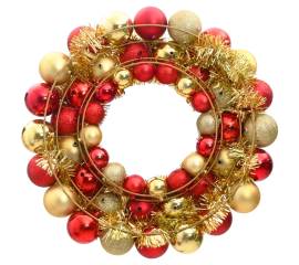 Coroană de crăciun, roși și auriu, 45 cm, polistiren