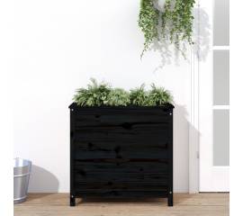Jardinieră de grădină, negru, 82,5x40x78 cm, lemn masiv de pin