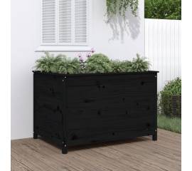 Strat înălțat de grădină negru 119,5x82,5x78 cm lemn masiv pin