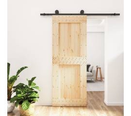 Ușă glisantă cu set de feronerie 80x210 cm, lemn masiv de pin