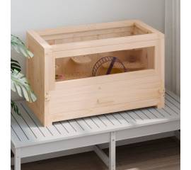 Cușcă pentru hamsteri, 60x30x35 cm, lemn masiv de brad