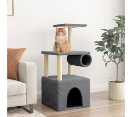 Ansamblu pisici cu stâlpi din funie sisal, gri închis, 109,5 cm