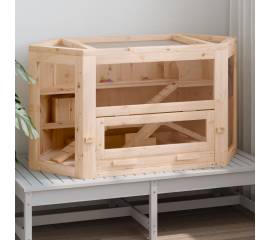 Cușcă pentru hamsteri, 80x40x43 cm, lemn masiv de brad