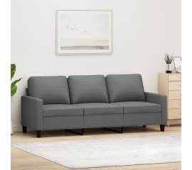 Canapea cu 3 locuri, gri închis, 180 cm, material textil