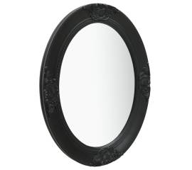 Oglindă de perete în stil baroc, negru, 50 x 70 cm
