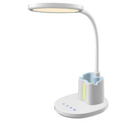 Lampa de birou, jumi, lumina led reglabila, brat ajustabil, alb, cu suport pixuri si creioane, 41 cm