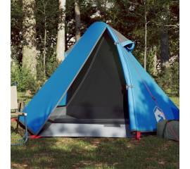 Cort de camping 2 persoane albastru, 267x154x117 cm, tafta 185t