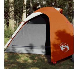 Cort camping 2 persoane gri/portocaliu 264x210x125cm tafta 185t