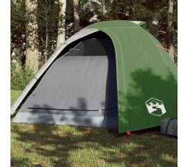 Cort de camping 4 persoane, verde, 267x272x145 cm, tafta 185t