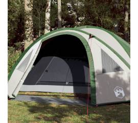Cort de camping 4 persoane, verde, 300x250x132 cm, tafta 185t