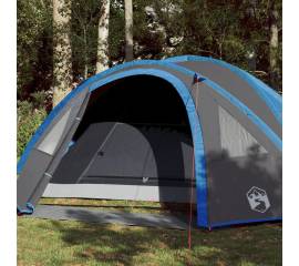 Cort de camping 4 persoane albastru, 300x250x132 cm, tafta 185t