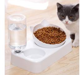 Vas pentru alimente cu distribuitor apa pentru pisici, 2in1 AG684A