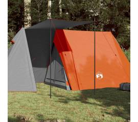 Cort camping 3 persoane gri/portocaliu 465x220x170cm tafta 185t