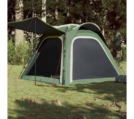 Cort de camping 4 persoane, verde, 240x221x160 cm, tafta 185t