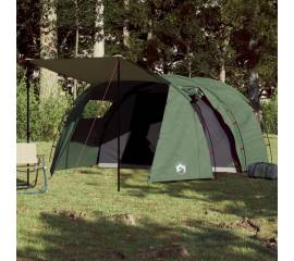 Cort de camping 4 persoane, verde, 420x260x153 cm, tafta 185t