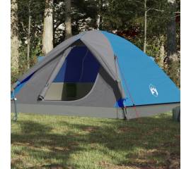 Cort de camping 3 persoane albastru, 240x217x120 cm, tafta 190t