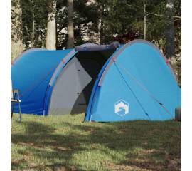 Cort de camping 4 persoane albastru, 405x170x106 cm, tafta 185t