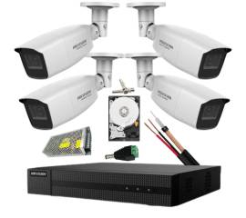Sistem supraveghere hikvision 4 camere turbo hd 2mp ir 40m dvr 4 canale 2mp hdd 500gb accesorii incluse