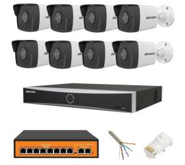 Sistem supraveghere hikvision 8 camere ip 4mp nvr  4k 8 canale 12mp acusense accesorii
