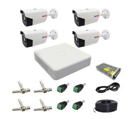 Sistem supraveghere video 4 camere rovision oem hikvision 2mp, full hd, ir40m, dvr 4 canale, 1080p lite, accesorii incluse