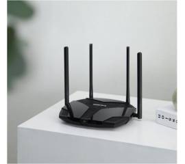Router wireless gigabit mercusys mr80x ax3000, wi-fi 6, dual-band 574 + 2402 mbps, negru