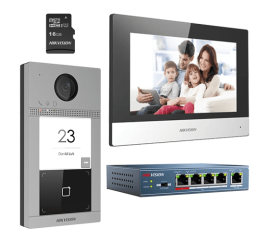 Kit videointerfon pentru o familie'wi-fi 2.4ghz'monitor 7 inch - hikvision ds-kis604-s