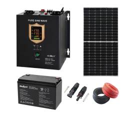 Sistem fotovoltaic 500w hibrid consum propriu din retea cu incarcare automata si baterie gel 100a inclusa