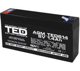 Acumulator agm vrla 6v 1,4a dimensiuni 97mm x 25mm x h 54mm f1 ted battery expert holland ted002839 (40)