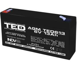 Acumulator agm vrla 6v 13a dimensiuni 151mm x 50mm x h 95mm f1 ted battery expert holland ted003010 (10)