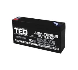 Acumulator agm vrla 6v 3,6a dimensiuni 133mm x 34mm x h 59mm f1 ted battery expert holland ted002891 (20)