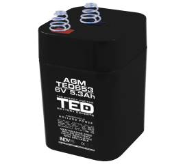 Acumulator agm vrla 6v 5,3a dimensiuni 67mm x 67mm x h 97mm cu arcuri tip 4r25 ted battery expert holland ted002952 (10)