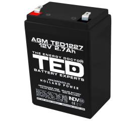Acumulator agm vrla 12v 2,7a dimensiuni 70mm x 47mm x h 98mm f1 ted battery expert holland ted003119 (20)