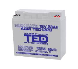 Acumulator agm vrla 12v 23a high rate 181mm x 76mm x h 167mm m5 ted battery expert holland ted003362 (2)