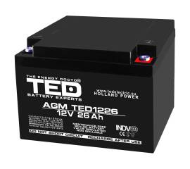 Acumulator agm vrla 12v 26a dimensiuni 165mm x 175mm x h 126mm m5 ted battery expert holland ted003638 (1)