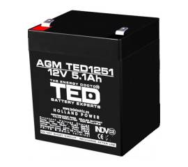 Acumulator agm vrla 12v 5,1a dimensiuni 90mm x 70mm x h 98mm f2 ted battery expert holland ted003157 (10)