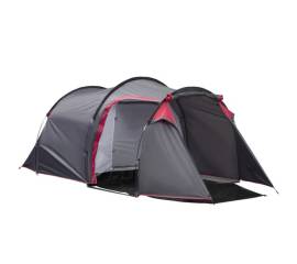 Cort camping, 2 persoane, impermeabil, cu vestibul, gri, 426x206x154 cm