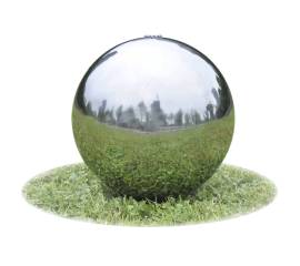 Fântână sferică de grădină cu led-uri, 40 cm, oțel inoxidabil