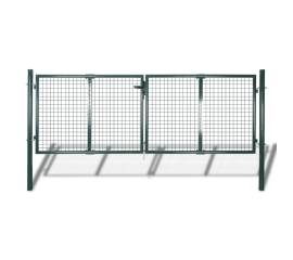 Poartă de gard din oțel, verde, 306 x 175 cm