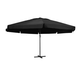 Umbrelă de soare exterior cu stâlp aluminiu, negru, 600 cm