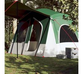 Cort cabină de camping, 5 persoane, verde, impermeabil