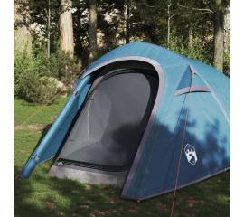 Cort de camping pentru 3 persoane, albastru, impermeabil