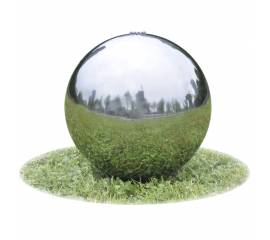 Fântână sferică de grădină cu led-uri, 20 cm, oțel inoxidabil